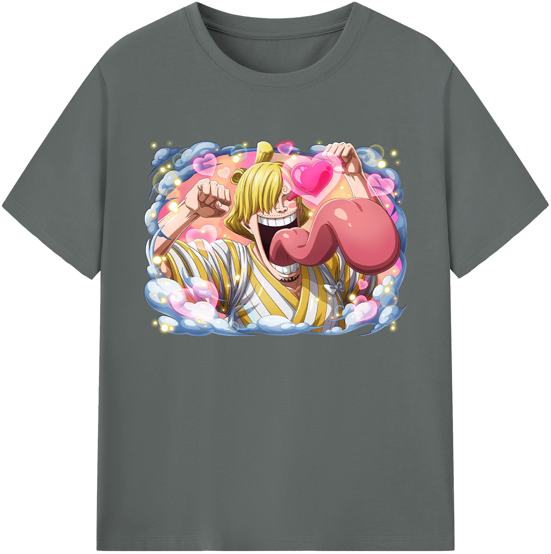 （画像用） ワンピース サンジ ONE PIECE Sanji 綿100％ メンズ半袖Tシャツ｜肌触りやわらか＆通気性